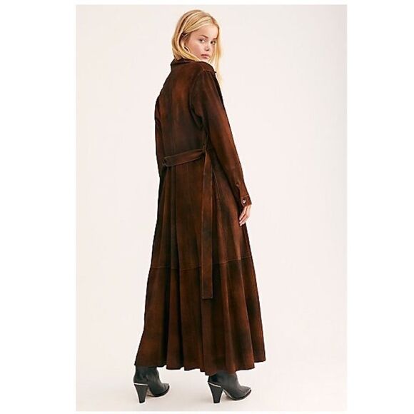 New Free People Brenda Knight Trench Coat "Long Safari"/ size S - Picture 6 of 9